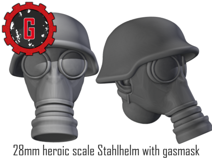 28mm Heroic scale Stahlhelm in Gasmask 3d printed