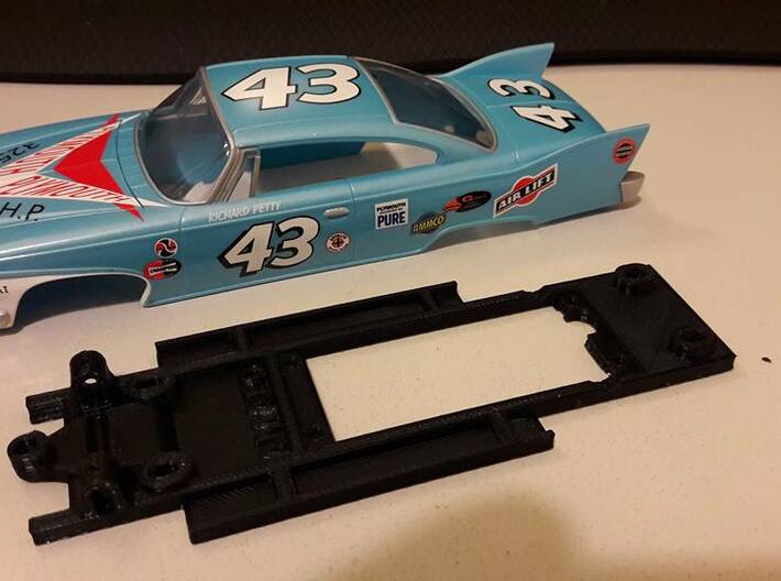 Chassis for Carrera Plymouth Fury NASCAR 3d printed 