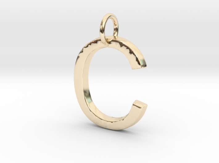 C Pendant- Makom Jewelry 3d printed