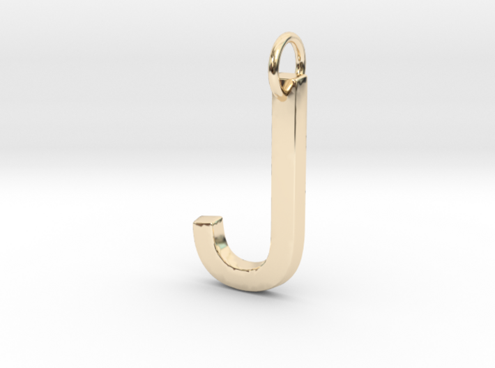 J Pendant -Makom Jewelry 3d printed