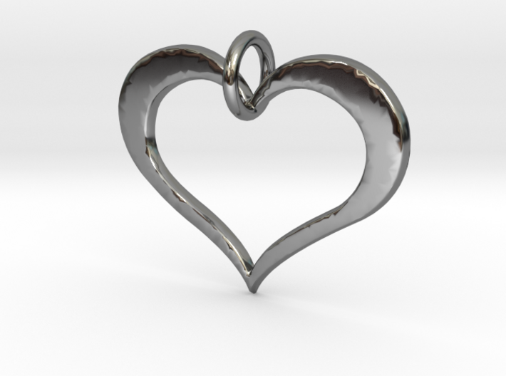 Moon heart- Makom Jewelry 3d printed