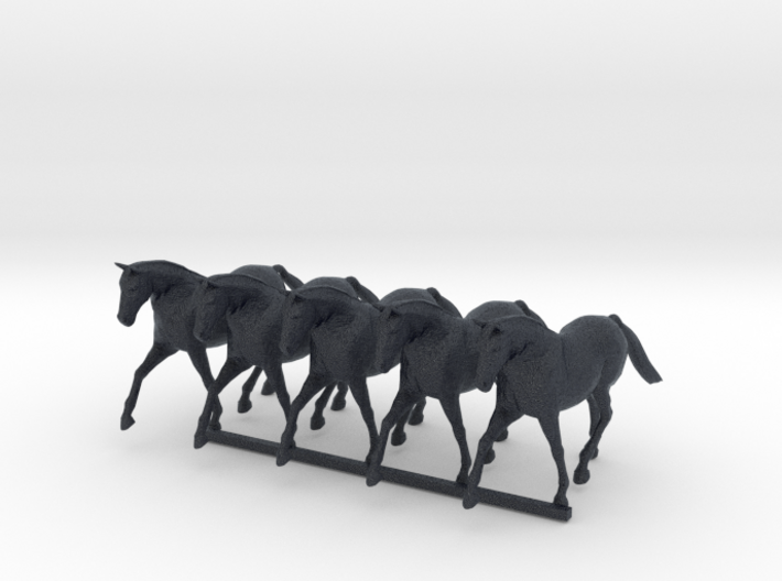 HO Scale Trotting Horses 3d printed This is a render not a picture