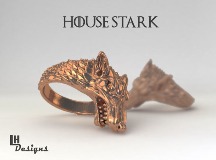 Size 12 Direwolf Ring 3d printed 