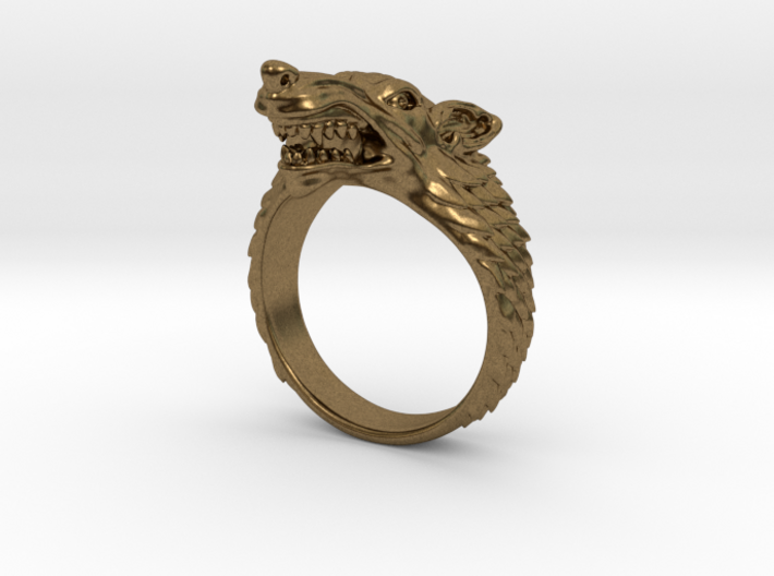 Size 13 Direwolf Ring 3d printed 