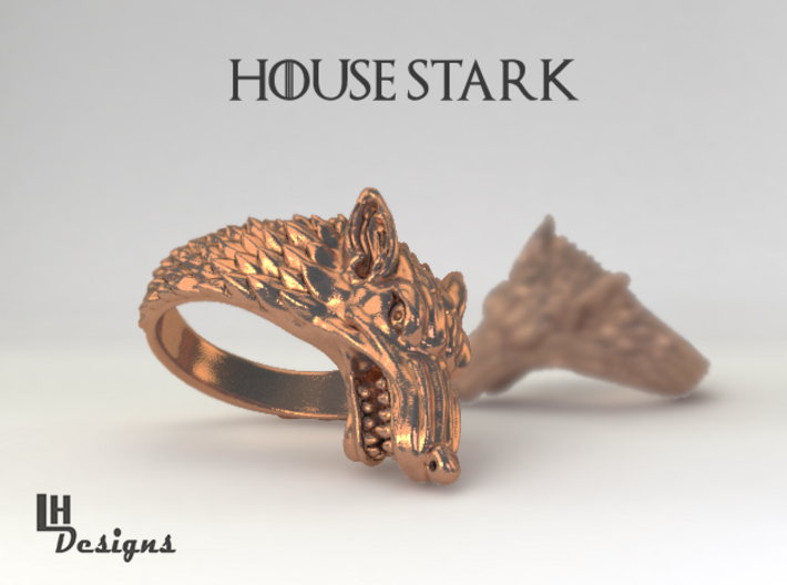 Size 13 Direwolf Ring 3d printed 