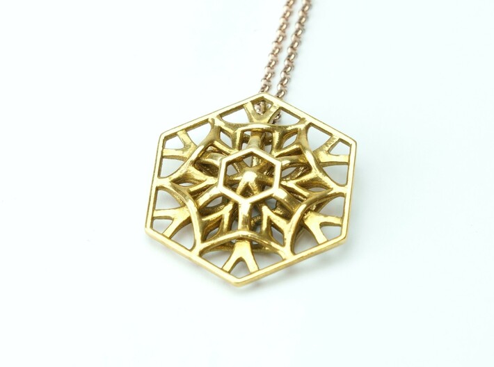 Hexagon Necklace 3d printed 