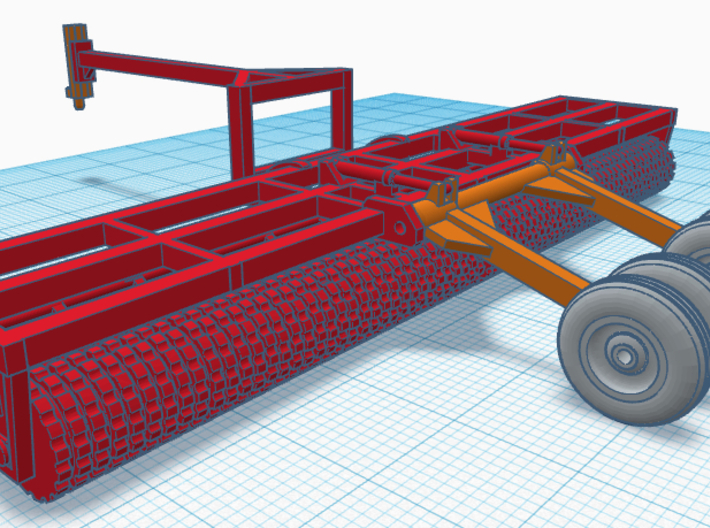 1/64th Parma 20' Double Roller seed bed Packer 3d printed 