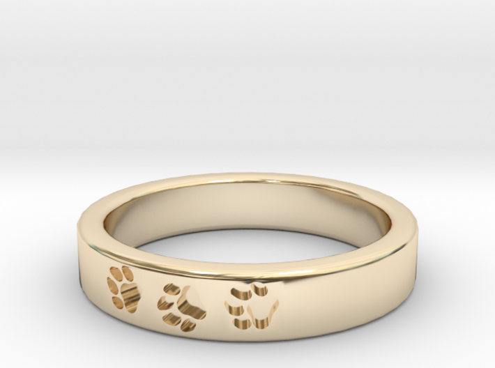 Paw Print Ring (Size 7) 3d printed