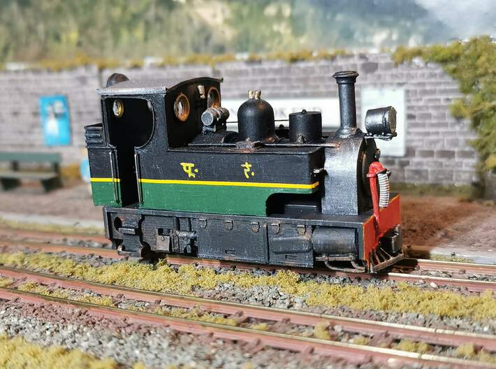 OO9 steam loco starter for Kato 11-109 3d printed An Indian themed loco built from the kit by Charles Insley 