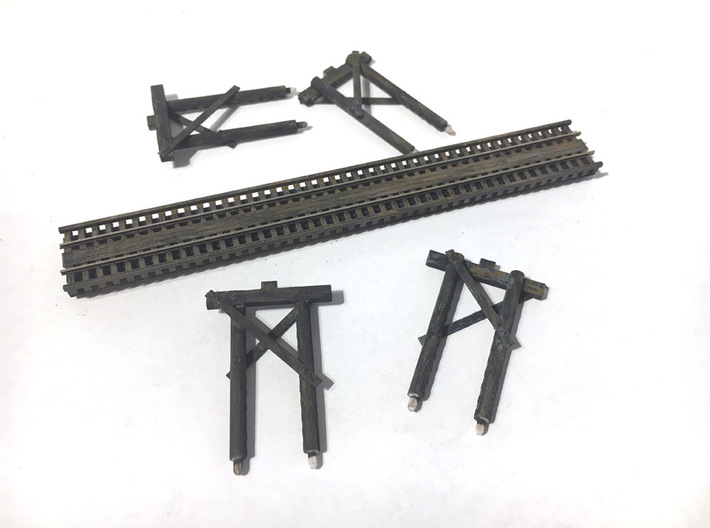 Nn3 Low Trestle Bridge Parts 3d printed Paint parts with flat black acrylic paint as a primer.