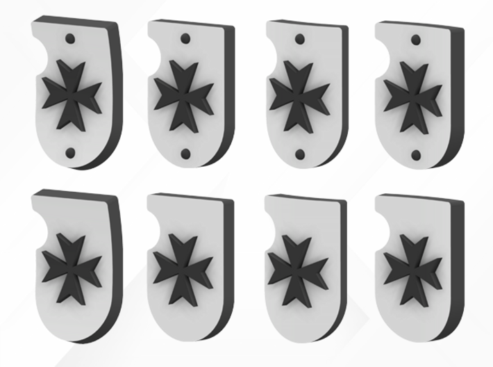 24X Veteran shields. Black Templar, Round 3 3d printed 
