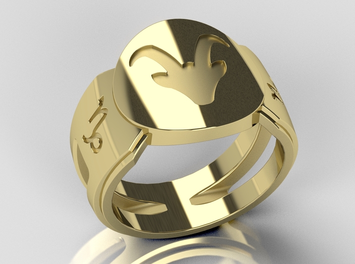 Capricorn Signet Ring Lite 3d printed