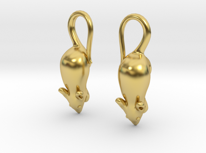 Mouse Earrings - Science Jewelry 3d printed