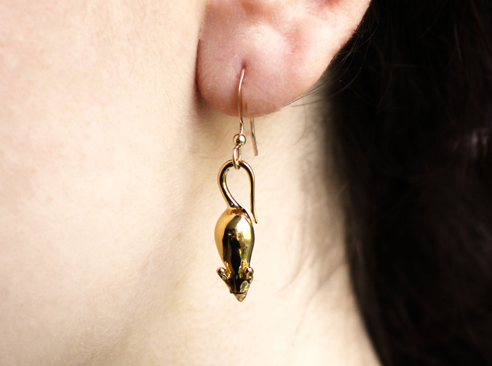 Mouse Earrings - Science Jewelry 3d printed 