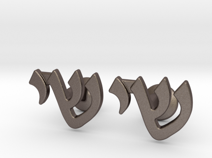 Hebrew Name Cufflinks - &quot;Shai&quot; 3d printed