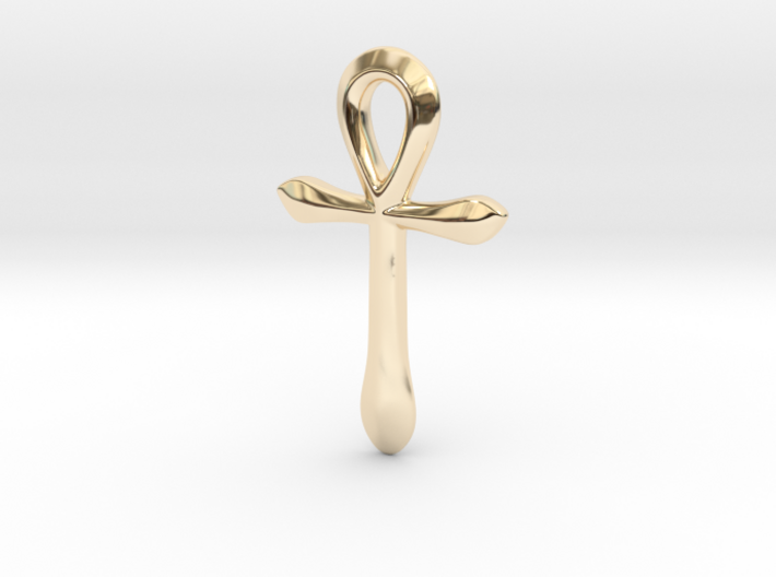 Ankh pendant, simple (Au, Ag, Pt, Bronze, Brass) 3d printed