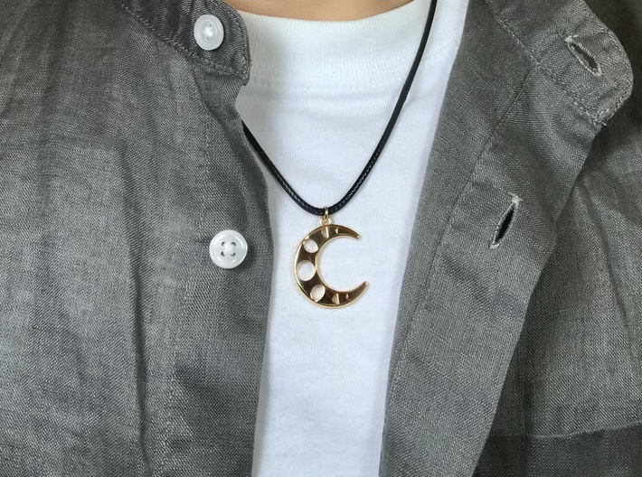 Reaching for the Moon Pendant (Small) 3d printed