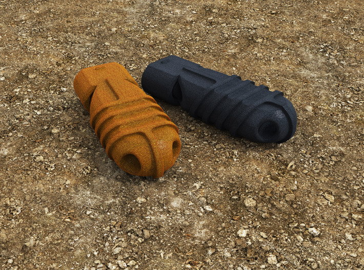 Rugged Twin Whistle with Grips 3d printed 