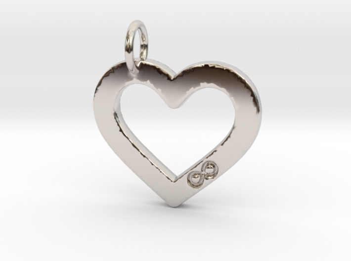 Open Heart with Infinity Symbol - Polyamory 3d printed