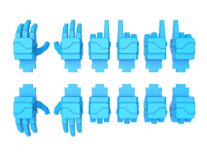 Mech Suit Hands (4-Finger) V1.1 3d printed