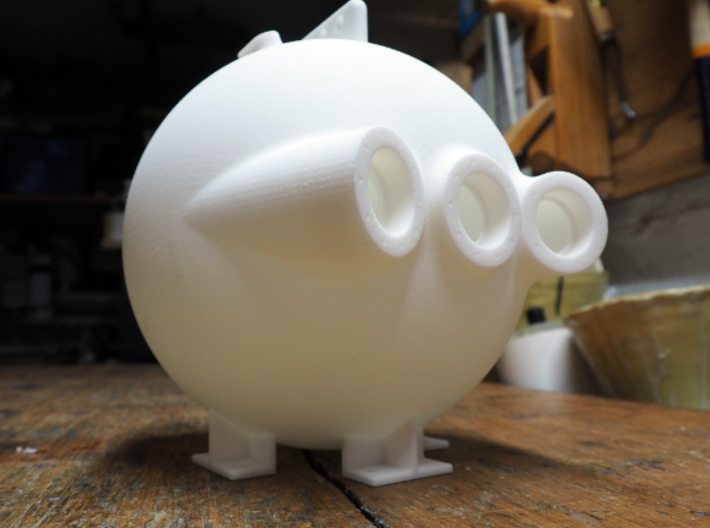 Bathysphere scale 1:8 or 1:10 3d printed 1 to 10 printed in White Natural Versatile Plastic 