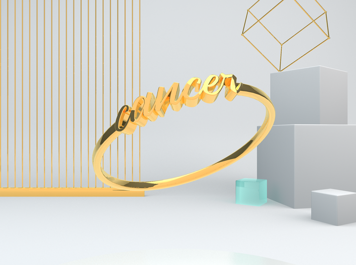Astrology Ring Cancer US6/EU51 3d printed Gold Cancer ring