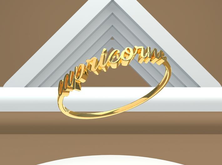 Astrology Ring Capricorne US5/EU49 3d printed Gold Capricorn/ Capricorne ring
