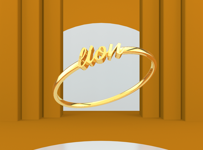 Astrology Ring Lion US7/EU54 3d printed Gold Leo / Lion ring