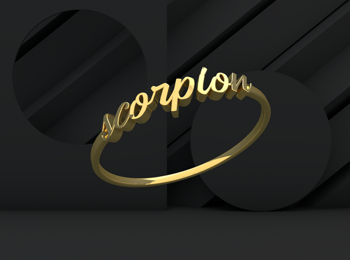 Astrology Ring Scorpion US5/EU49 3d printed Gold Scorpio / Scorpion ring
