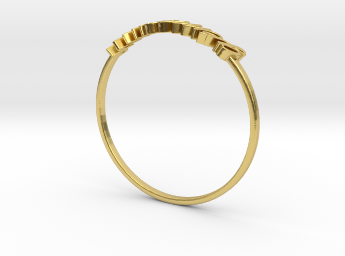Astrology Ring Gémeaux US7/EU54 3d printed Polished Brass Gemini / Gémeaux ring
