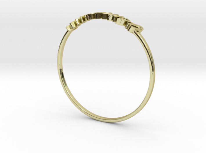 Astrology Ring Gémeaux US9/EU59 3d printed 18K Yellow Gold Gemini / Gémeaux ring