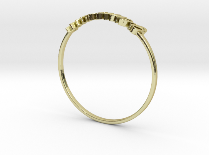 Astrology Ring Gémeaux US8/EU57 3d printed 18K Yellow Gold Gemini / Gémeaux ring