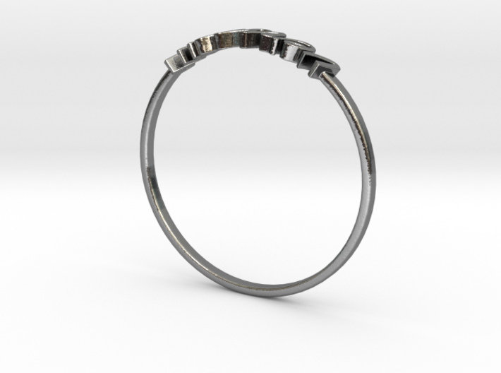 Astrology Ring Verseau US6/EU51 3d printed Polished Silver Aquarius / Verseau ring