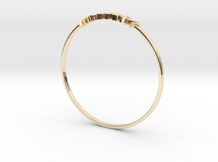 Astrology Ring Verseau US11/EU64 3d printed 14k Gold Plated Brass Aquarius / Verseau ring