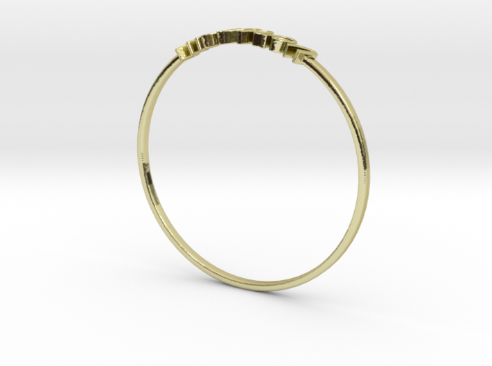 Astrology Ring Verseau US11/EU64 3d printed 18K Yellow Gold Aquarius / Verseau ring
