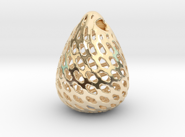 Big Patterned Egg Pendant - Metallic Material 3d printed