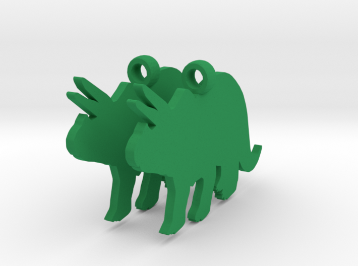 Triceratops earrings 3d printed