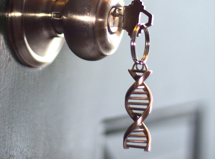 DNA Helix Keychain Charm 3d printed