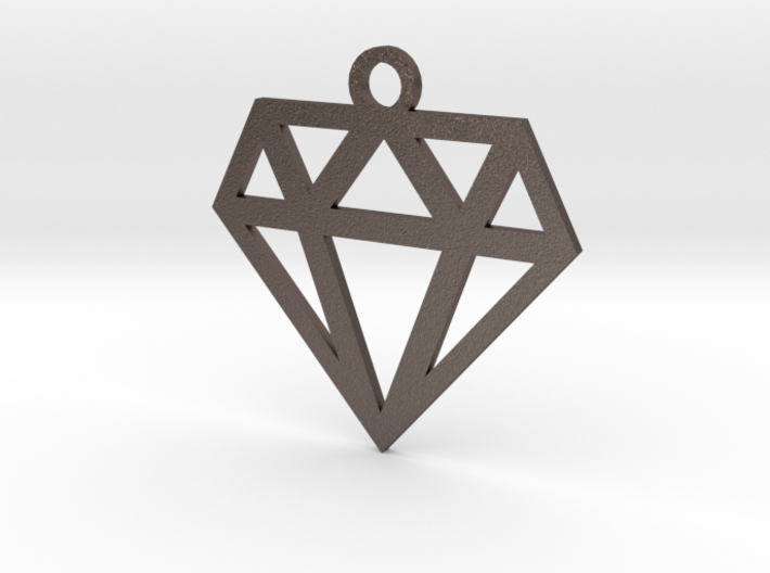 Diamond Lines Necklace Pendant 3d printed