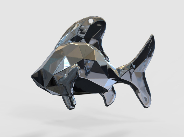 Sea Fish - Nautical Charm 3D Faceted Pendant 3d printed 