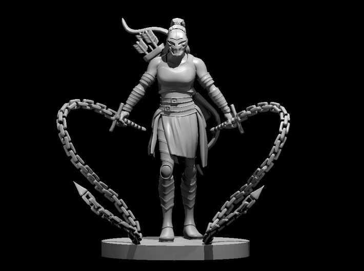 Human Female Chain Fighter 3d printed