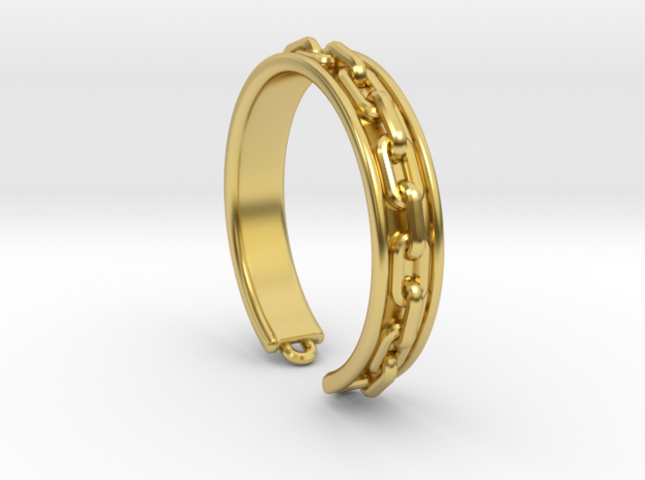 Chained ring [sizable] 3d printed