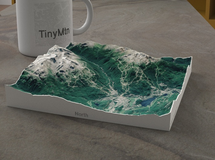 Whistler Blackcomb in Summer, BC, Canada, 1:75000 3d printed