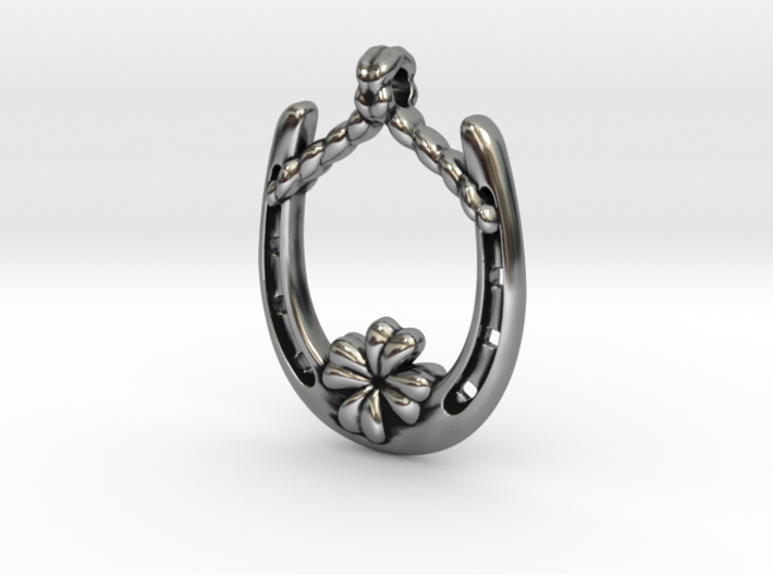 Horseshoe &amp; Clover (pendant) 3d printed