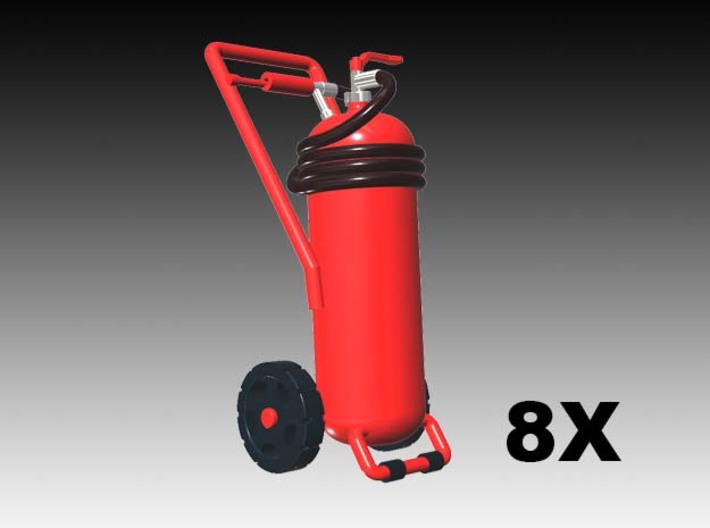 Wheeled fire extinguisher - 1:87 - 8X 3d printed 