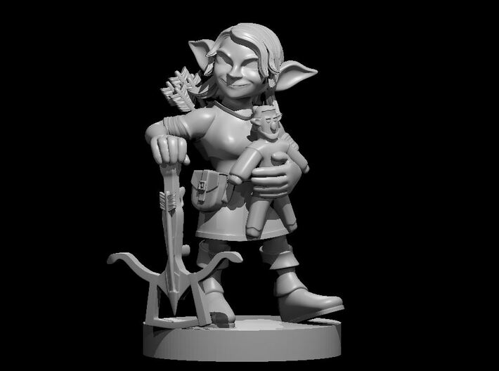 Goblin Female Rogue with Stuffed Firbolg 3d printed