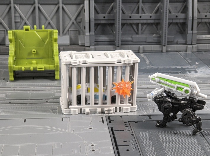 TF Seige Ravage Cage Kit 3d printed Door has a peg for Blast Effect Compatibility