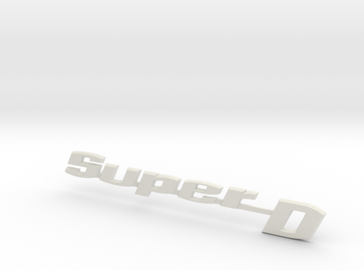 Rear lid nameplate &quot;SuperD&quot; fits Bug - raw 3d printed