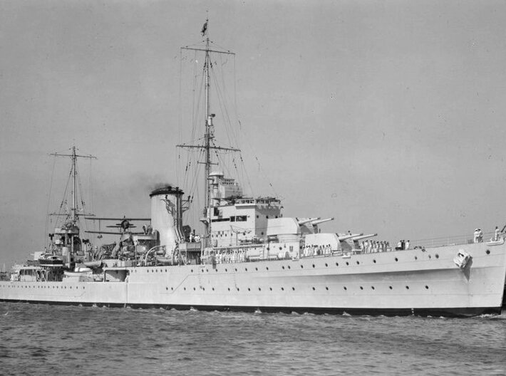 Nameplate HMS Achilles 3d printed Leander-class light cruiser HMS Achilles.