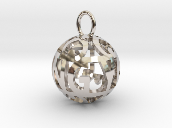 Hollow Spherical Quote Pendant - Loving You 3d printed